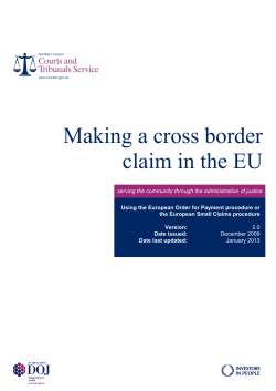 Making a cross border claim in the EU