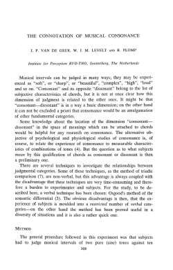 THE CONNOTATION OF MUSICAL CONSONANCE Musical