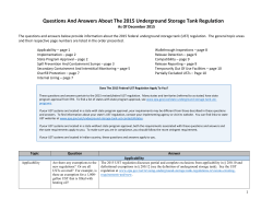 Questions and Answers About the 2015 Underground