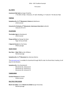 2016 – 2017 Audition Excerpts Percussion ALL PARTS Lieutenant