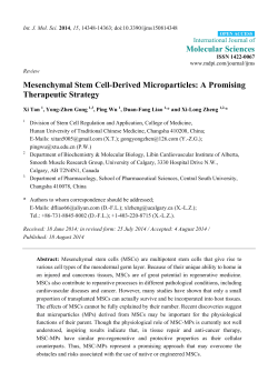 Mesenchymal Stem Cell-Derived Microparticles: A Promising