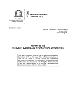 Report of IBC on human cloning and international