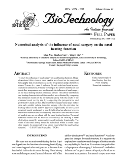 Numerical analysis of the influence of nasal