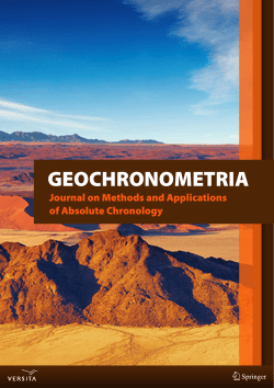 geochronometria - De Gruyter Open