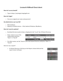 Lexmark NilRead Cheat sheet