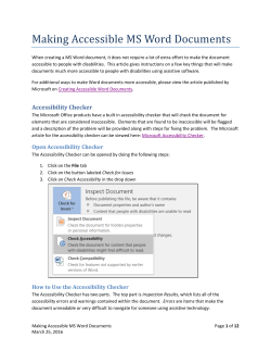 Making Accessible MS Word Documents