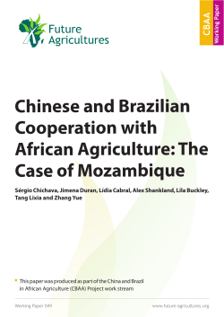 Chinese and Brazilian Cooperation with African Agriculture: The