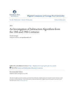 An Investigation of Subtraction Algorithms from the 18th and 19th