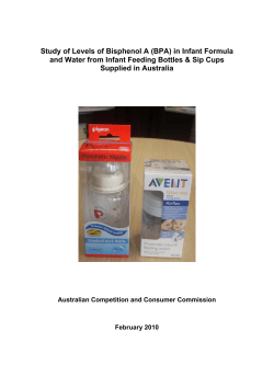 Proposed Study of Bisphenol A BPA in infant formula made up in