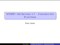 MTHSC 102 Section 1.7 &ndash; Constructed Functions
