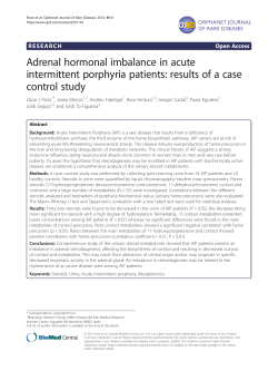 Adrenal hormonal imbalance in acute intermittent porphyria patients