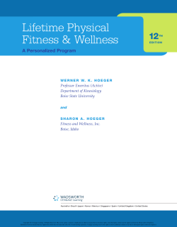 Lifetime Physical Fitness and Wellness: A