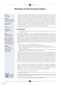 Hezekiah and the Assyrian tribute