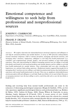 Emotional competence and willingness to seek help from