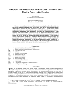 Mirrors in Dawn Dusk Orbit for Low-Cost Terrestrial
