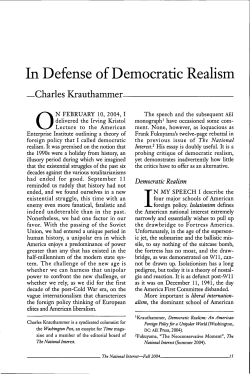 In Defense of Democratic Realism