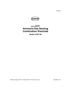 Hach Ammonia Combination Electrode Manual
