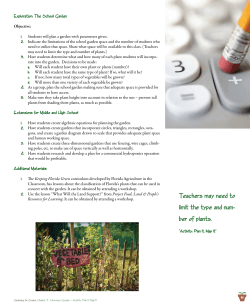 Teachers may need to 1imit the type and num- ber of p1ants.
