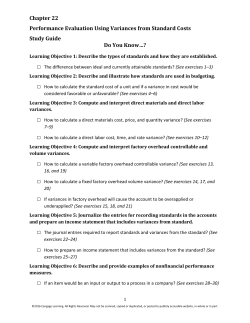 Chapter 22 Performance Evaluation Using Variances