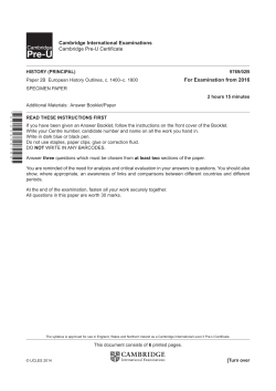 Cambridge International Examinations Cambridge Pre