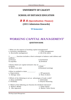 Working Capital Management