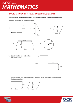 Topic Check In 10.03 - Area calculations
