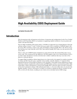 High Availability (SSO) Deployment Guide