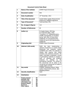 Document Control Data Sheet 1 Name of the institute ICMAM Project