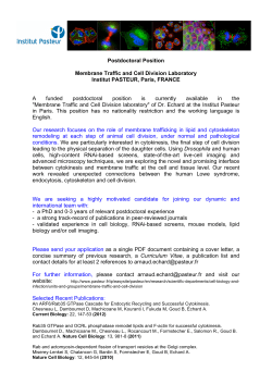 Postdoctoral Position Membrane Traffic and Cell Division Laboratory