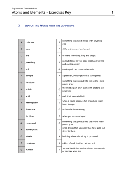 Atoms and Elements - Exercises Key
