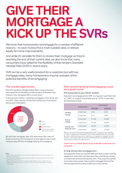 GIVE THEIR MORTGAGE A KICK UP THE SVRs