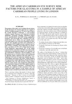 the african caribbean eye survey: risk factors for glaucoma