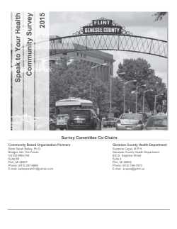 C o m m u n ity S u rve y 2 01 5 S p ea k to Y o u r H ealth