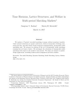 Time Horizons, Lattice Structures, and Welfare in Multi