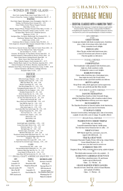 Beverage Menu - The Hamilton