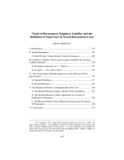 Chain Of Harassment: Employer Liability And The Definition Of