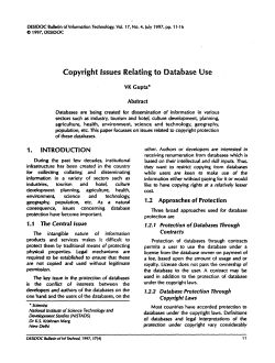 Copyright Issues Relating to Database Use