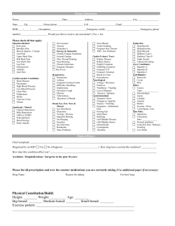 Online Herbal Therapy Intake Form