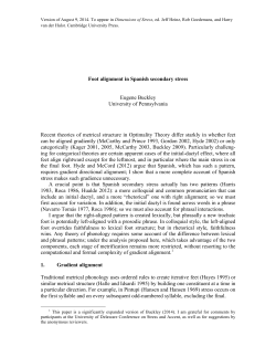 Foot alignment in Spanish secondary stress