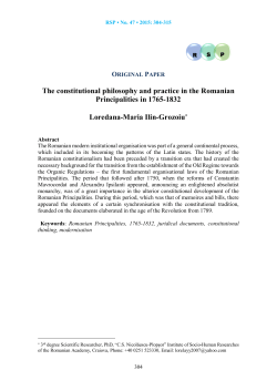 The constitutional philosophy and practice in the Romanian