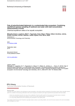 Fate of polychlorinated biphenyls in a contaminated lake ecosystem
