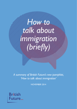 How to talk about immigration (briefly)