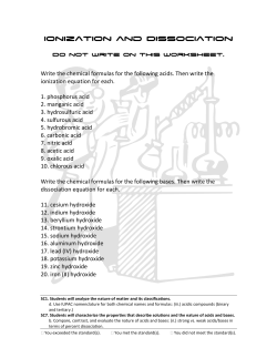 Ionization and Dissociation