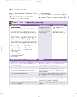NURSING CARE PLAN Altered Bowel Elimination