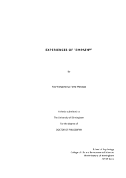 Experiences of `empathy` - eTheses Repository