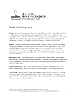 Glossary of etching terms - Leicester Print Workshop