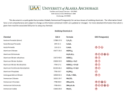 for various classes of oxidizing chemicals. The