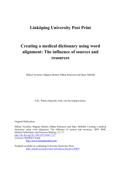 Creating a medical dictionary using word alignment: The influence