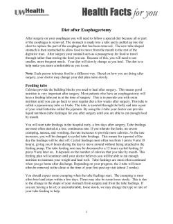 Diet after Esophagectomy