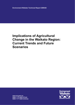 Implications of Agricultural Change in the Waikato Region: Current